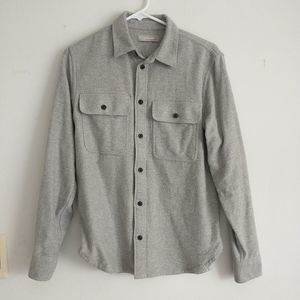 Everlane Over Shirt Shacket Men XS Gray Button Up Long Sleeve Cotton Thick